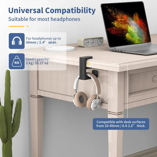 360° Rotating Headphone Stand Aluminum Support Headset Stand PC Gaming Headset Stand Desk Hanger Hook For Earphone Controller