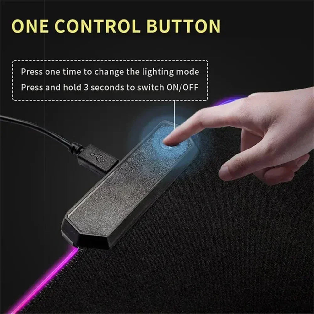 RGB Mouse Pad Gaming LED Tarot Glowing Mouse Mat 900x400mm Mousepad XXL PC Pastel Moon Phase Deskmat Lock Edge Keyboard Rug Gift