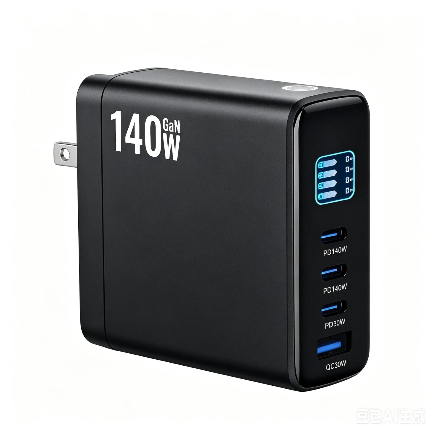 140W GaN Fast Charger 4-Port with Smart Digital Display PD QC Protocol Universal Travel Charger for Phones And Laptops