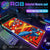 Mouse Pad Megaman X Mouse Pad RGB Gaming Mouse Pad Desk Mat HD Gamer Large LED Light XXL MousePads PC Computer Carpet