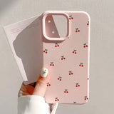 For iPhone 17 16 15 14 13 12 11 Pro Max Case Cute Cartoon Cherry Graphic Silicone Phone Cover For iPhone 15 16 Plus Soft Fundas