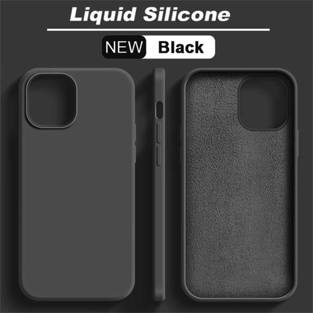 NEW Liquid Silicone Case For iPhone 17 16 Pro Max 15 14 12 11 13 Mini ProMax Luxury Shockproof Cover X XR 7 8 14 Plus Accessory