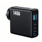 140W GaN Fast Charger 4-Port with Smart Digital Display PD QC Protocol Universal Travel Charger for Phones And Laptops