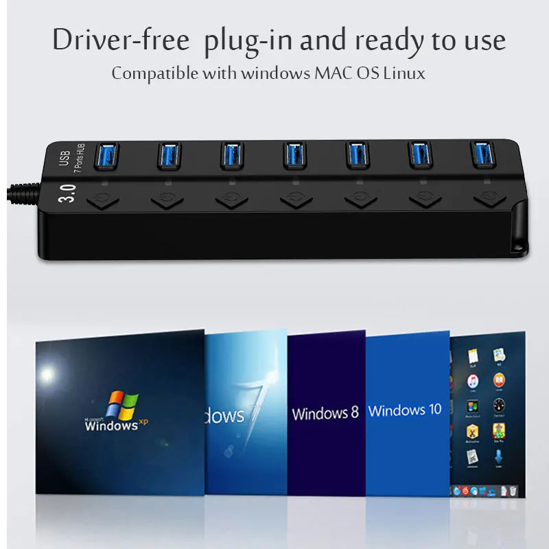 USB 3.0 Hub USB Hub 2.0 Multi USB Splitter Hub USB Cable Multiple Expander For Computer Laptop PC Accessories Usb Adapter