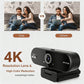 4K Webcam for PC 30fps Autofocus Web Camera With Noise Reducing Microphone Privacy Cover Auto Exposure USB 2.0 Type-C Adapter