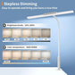 Desk Lamp, 3 Colors Stepless Dimming LED Desk Lamps for Home Office Adjustable Memory Desk Light with Clamp Touch Control