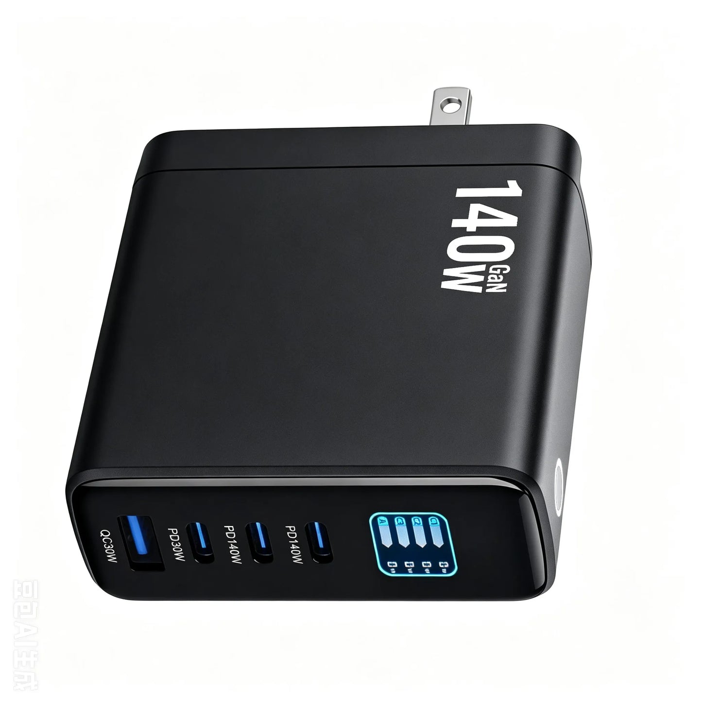 140W GaN Fast Charger 4-Port with Smart Digital Display PD QC Protocol Universal Travel Charger for Phones And Laptops