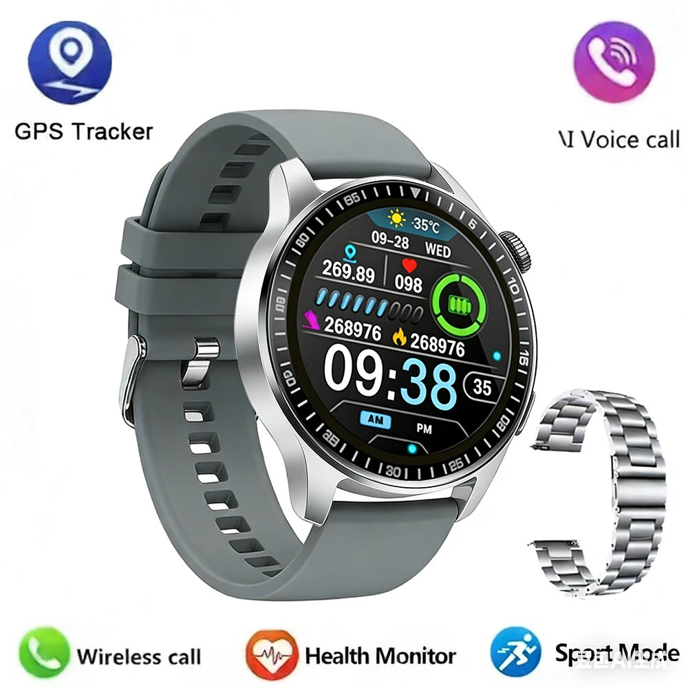2026 Men's Smart Watch 1.32" HD Round Display | Bluetooth Calling & Heart Rate Monitor