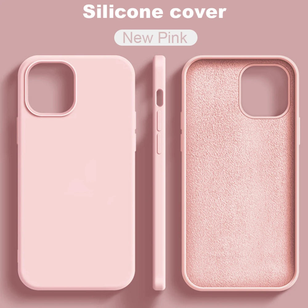 NEW Liquid Silicone Case For iPhone 17 16 Pro Max 15 14 12 11 13 Mini ProMax Luxury Shockproof Cover X XR 7 8 14 Plus Accessory
