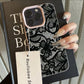 Black Lace Pattern Phone Case For iPhone 17 Pro Max 16 15 14 Plus 13 12 11 Pro Max 16E 17Air X XR XS Max Shockproof Soft Cover