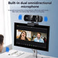 4K Webcam For PC Auto-Focus with Remote Control Privacy Cover Webcam With Microphone Plug & Play For Laptop/Desktop ideo Calling