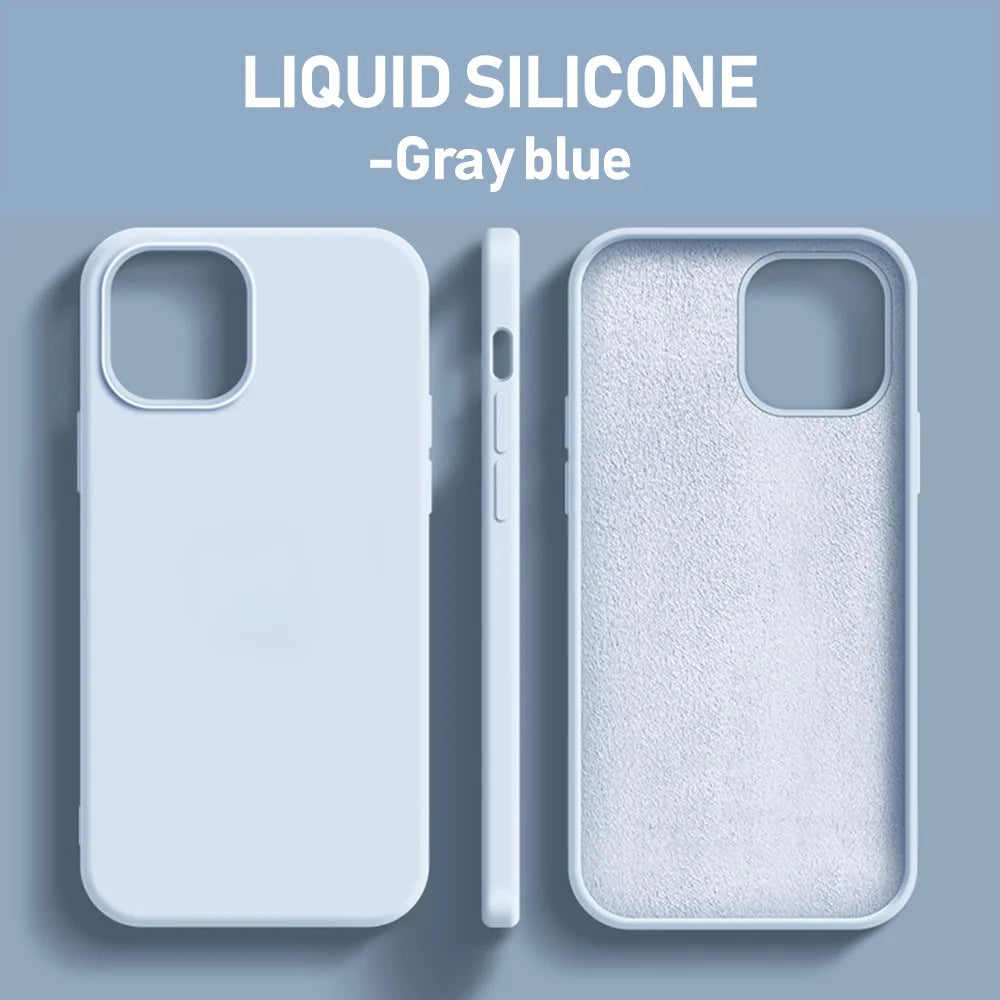 NEW Liquid Silicone Case For iPhone 17 16 Pro Max 15 14 12 11 13 Mini ProMax Luxury Shockproof Cover X XR 7 8 14 Plus Accessory