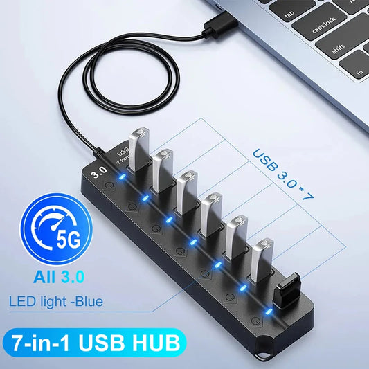 USB 3.0 Hub USB Hub 2.0 Multi USB Splitter Hub USB Cable Multiple Expander For Computer Laptop PC Accessories Usb Adapter