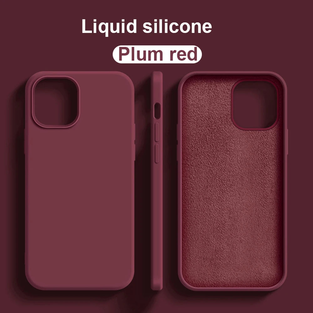 NEW Liquid Silicone Case For iPhone 17 16 Pro Max 15 14 12 11 13 Mini ProMax Luxury Shockproof Cover X XR 7 8 14 Plus Accessory