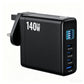 140W GaN Fast Charger 4-Port with Smart Digital Display PD QC Protocol Universal Travel Charger for Phones And Laptops