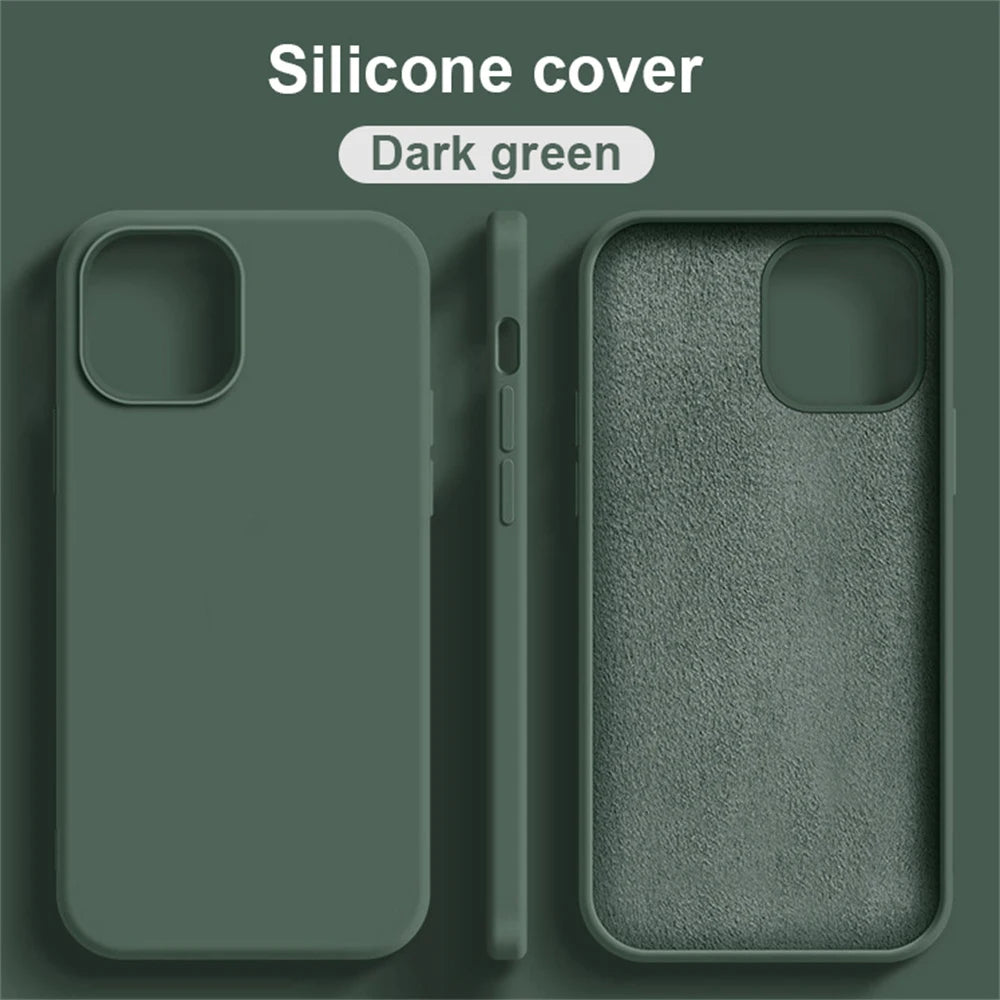 NEW Liquid Silicone Case For iPhone 17 16 Pro Max 15 14 12 11 13 Mini ProMax Luxury Shockproof Cover X XR 7 8 14 Plus Accessory